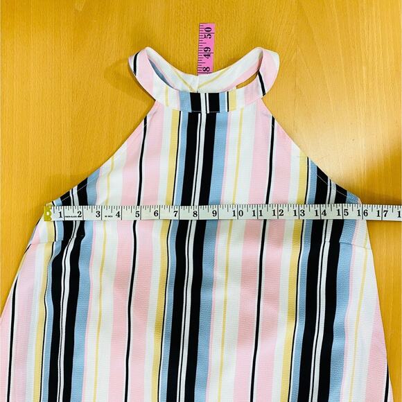 Almost Famous Dress Women's Small Striped High Low Sleeveless Jewel Neckline - Picture 6 of 6